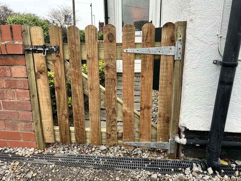 New timber picket gates fitted in Rhosddu, Wrexham