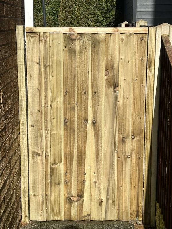 New tongue and groove timber gate in Acton, Wrexham