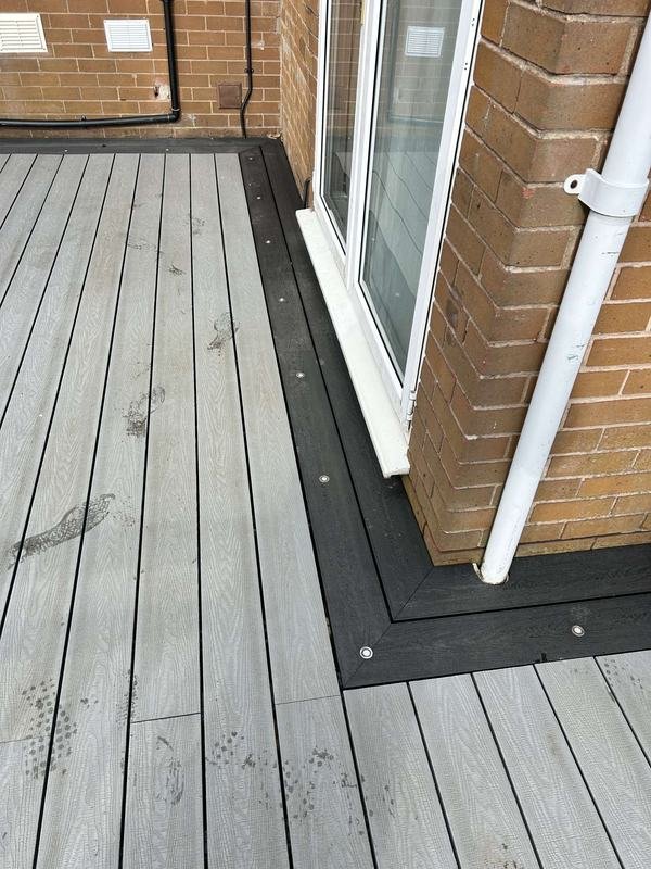Grey composite deck boards and fascia in Tan-y-Fron, Wrexham