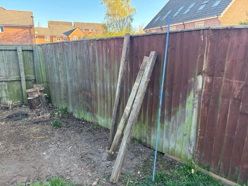Feather edge fencing with concrete posts and bespoke timber gates in Brymbo, Wrexham