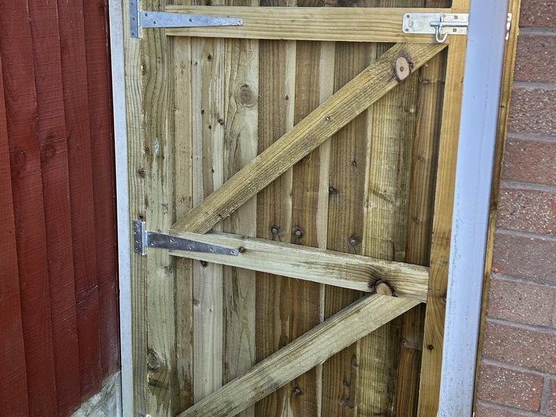 New timber garden gate fitted in Acton, Wrexham