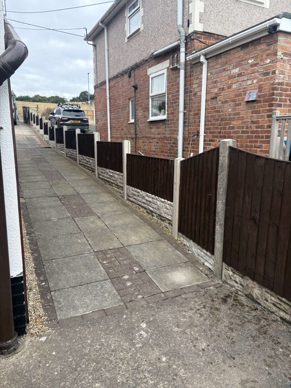 Zest San Remo Omega timber gates fitted to a side access in Summerhill, Wrexham